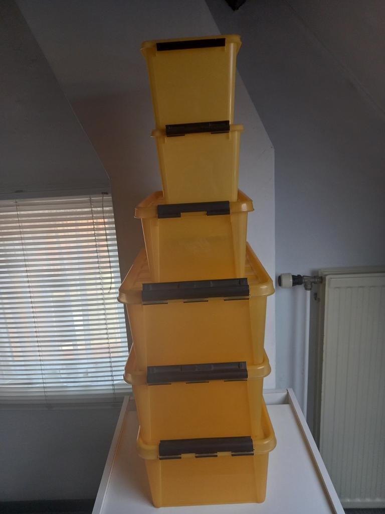 Smartstore opbergboxen 6 stuks geel, Doe-het-zelf en Verbouw, Kratten en Dozen, Ophalen, Doos, Minder dan 35 cm, Minder dan 50 cm
