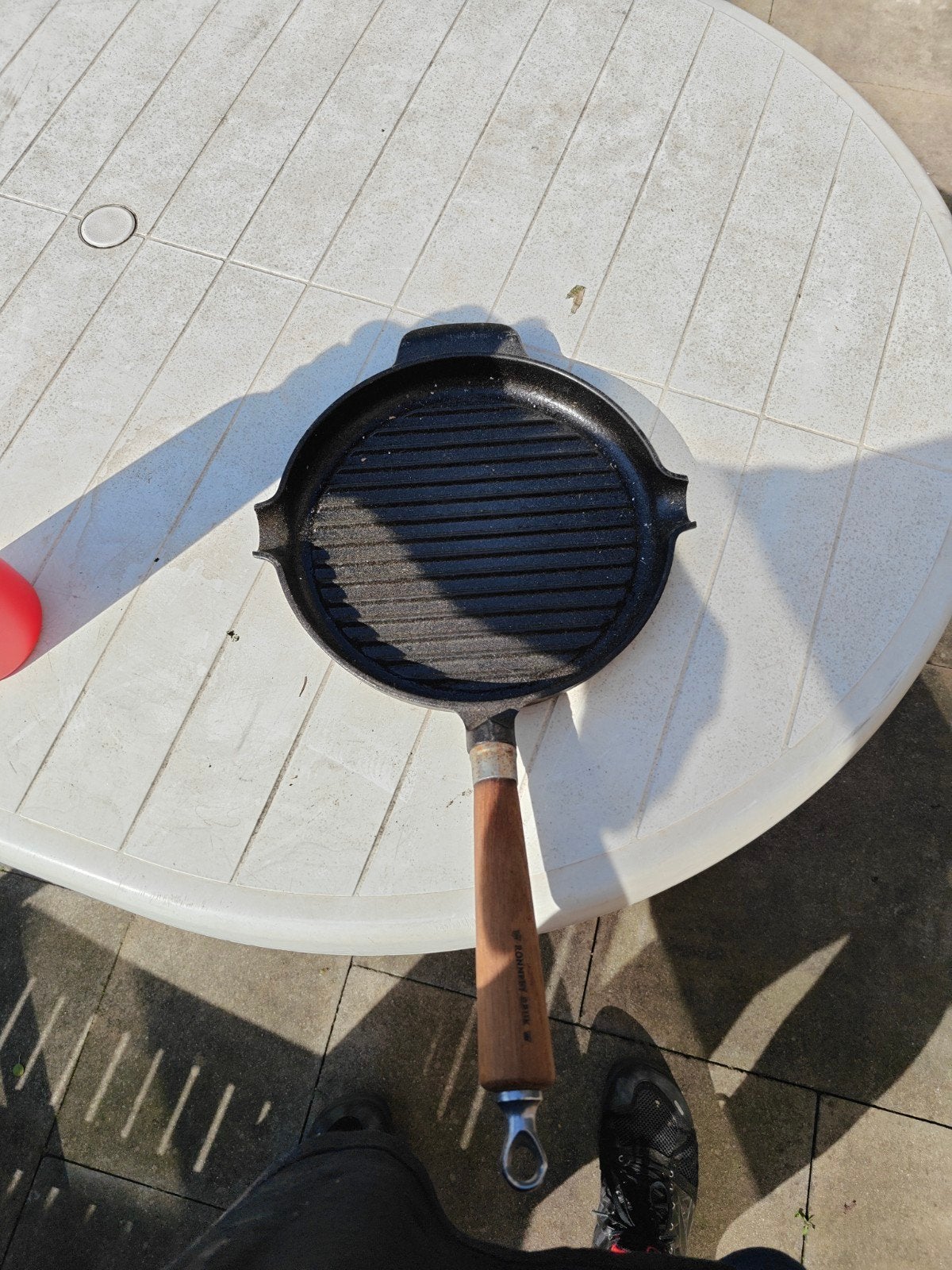 Ronneby Bruk Gietijzeren Grillpan - 24cm, Ophalen of Verzenden, Gebruikt, Gietijzer, Koekenpan of Braadpan