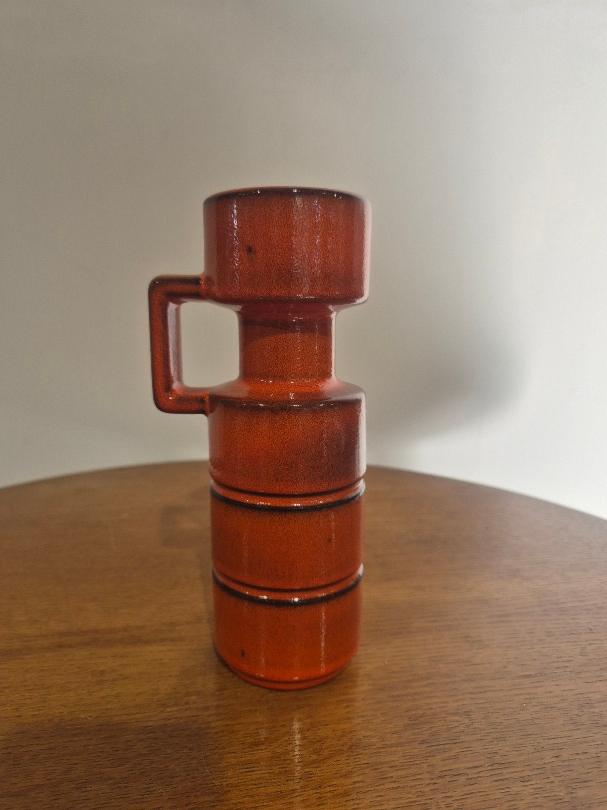 vintage steuler oranje keramieken kaarsenhouder, Ophalen of Verzenden
