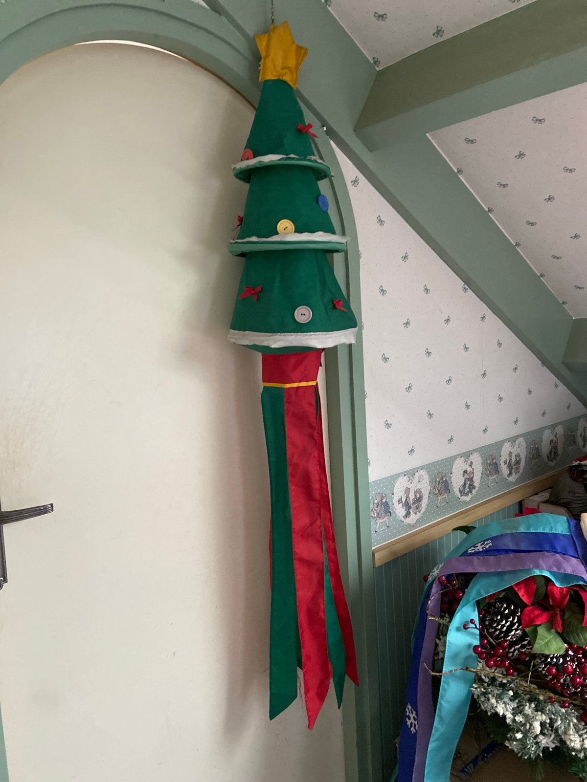 Kerstwimpel voor in vlaggenmast, Ophalen, Gebruikt