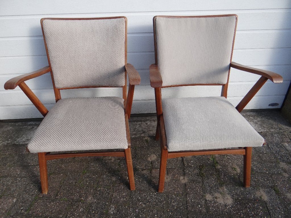 2 vintage stoelen jaren 60., Ophalen, Gebruikt, Twee, Bruin