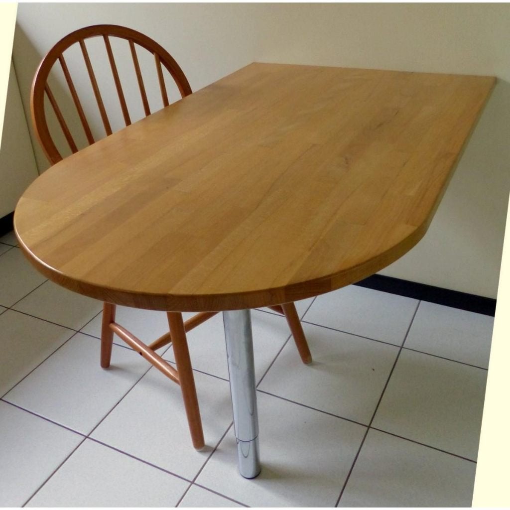 IKEA Beuken tafelblad met stelpoot en wandbevestiging, Ophalen, Gebruikt, Minder dan 150 cm, Minder dan 100 cm