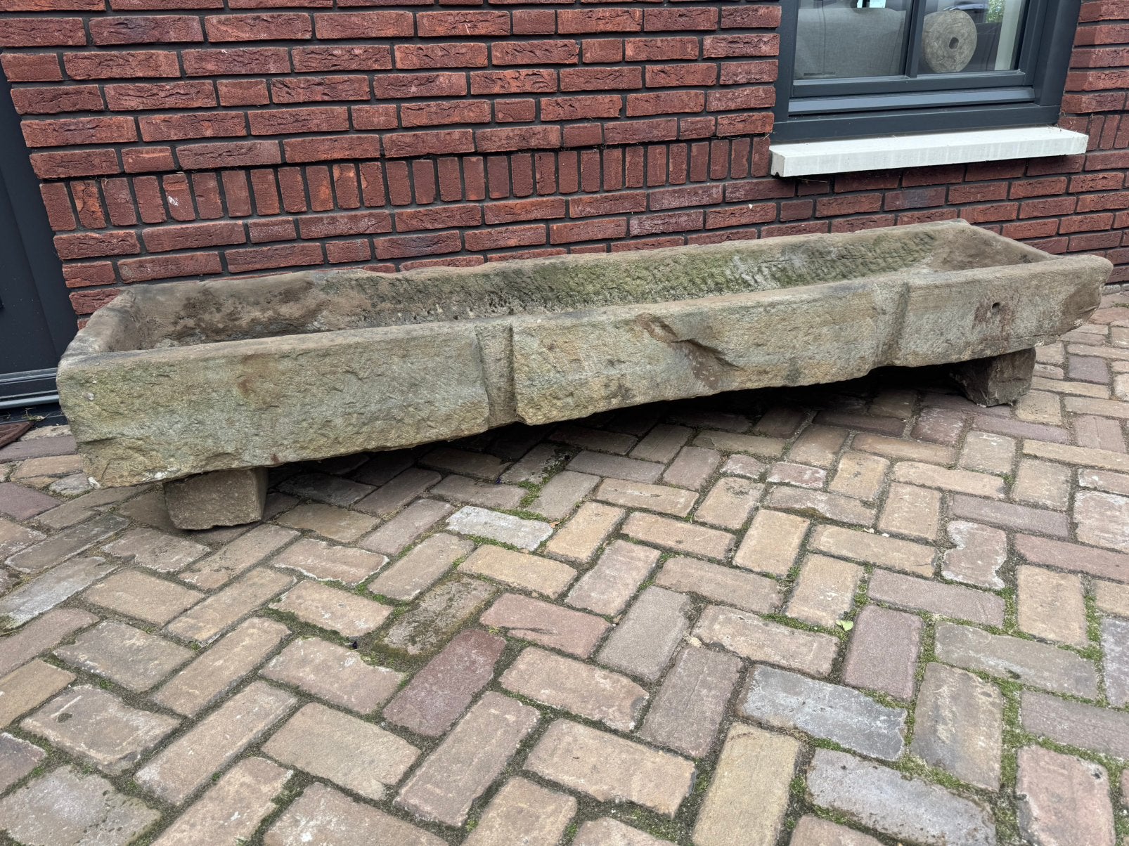 Lange Bentheimer zandsteen bloembak / trog, Ophalen, Steen, Gebruikt, 100 cm of meer