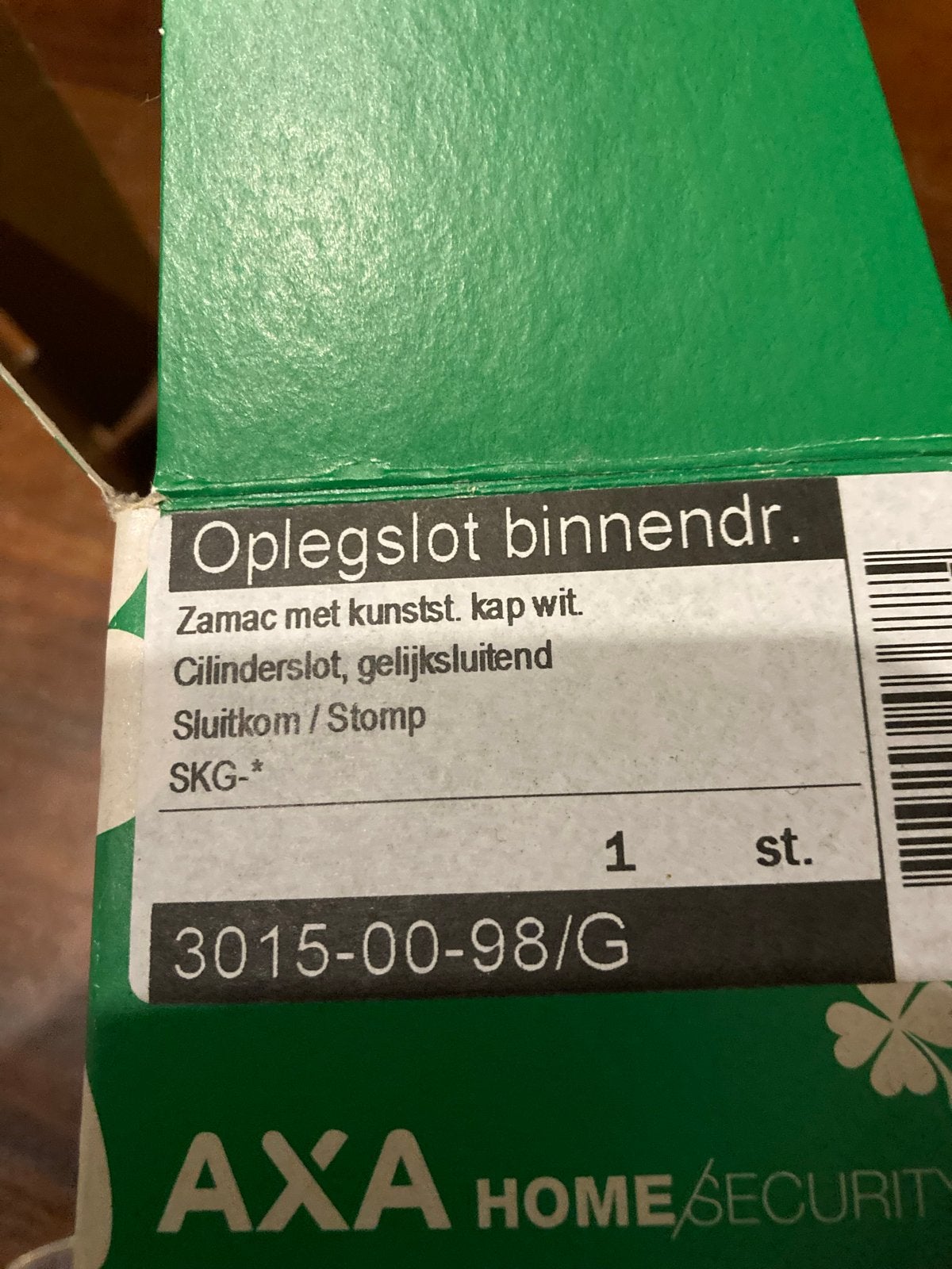AXA Oplegslot binnendeur wit - Cilinderslot gelijk, Ophalen, Nieuw, Overige materialen, Slot