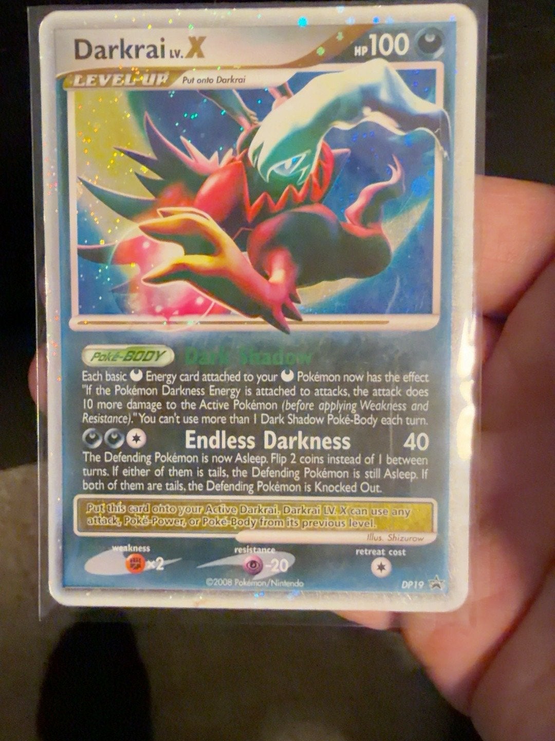 Pokémon Darkrai LV.X DP19 Holo Promo 2008 – Vintage, Ophalen of Verzenden, Gebruikt