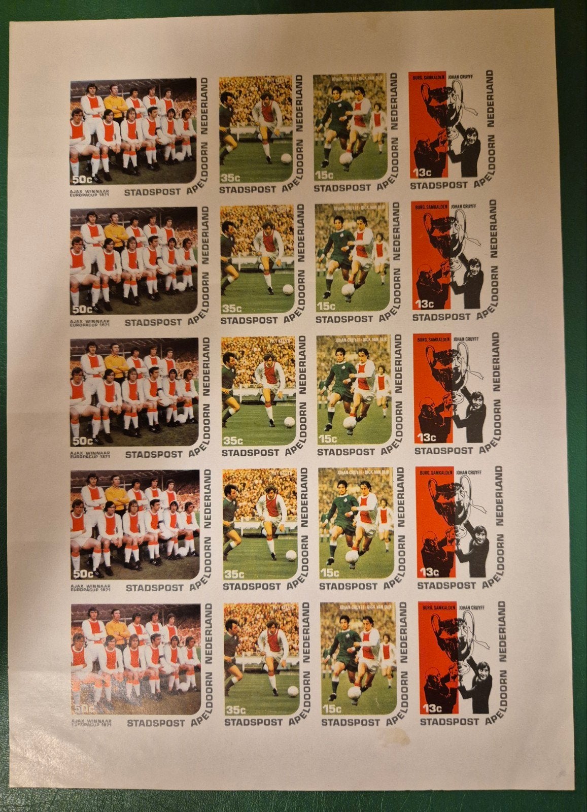 AJAX JOHAN CRUYFF ONGETAND VEL STADSPOST APELDOORN ZELDZAAM!, Ophalen, Overige thema's