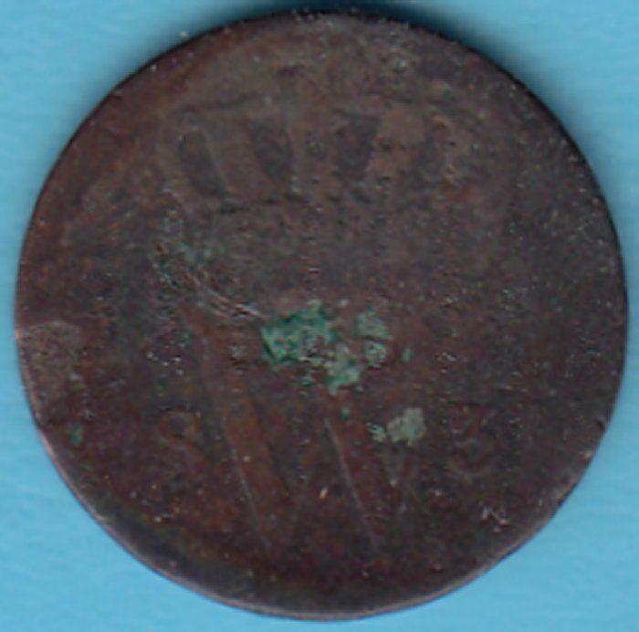 Nederland 1 cent 1831 Willem I, Sch. 334 in munthouder, Postzegels en Munten, Munten | Nederland, Ophalen of Verzenden, Koning Willem I