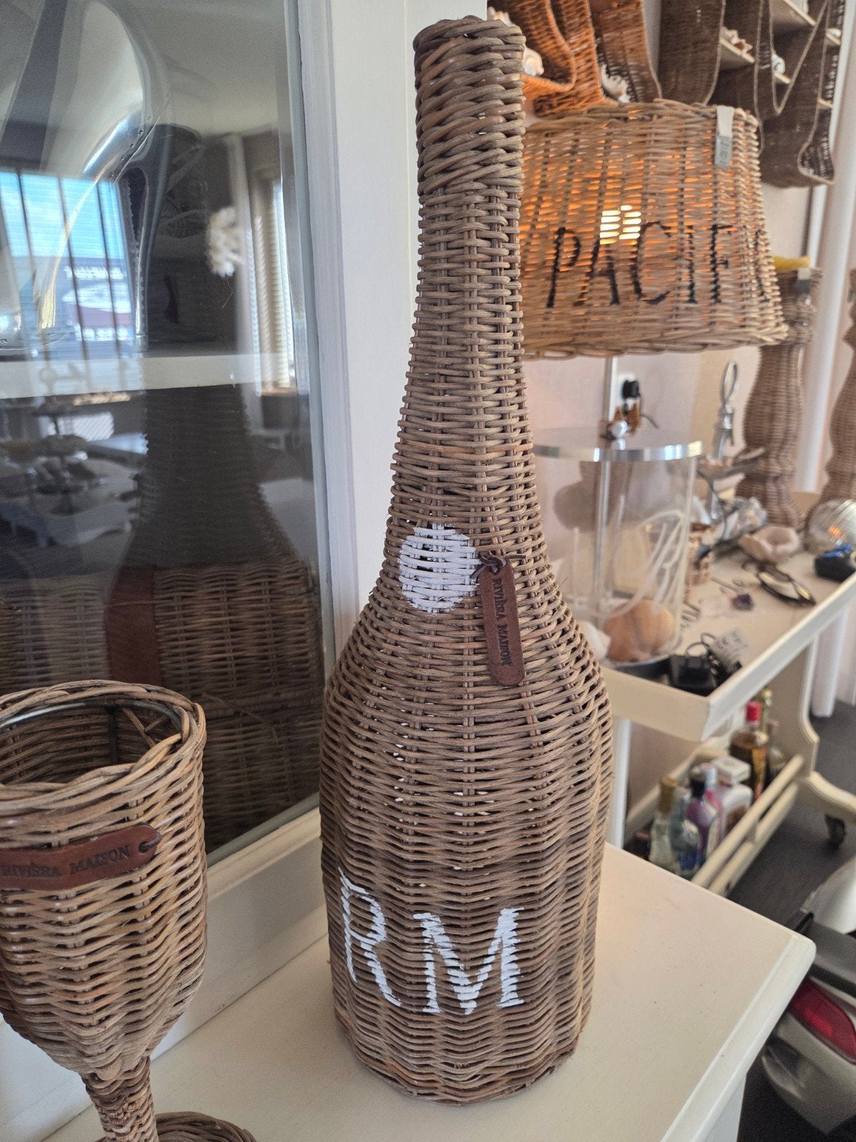 riviera maison champagne fles met 2 glazen, Ophalen of Verzenden, Zo goed als nieuw