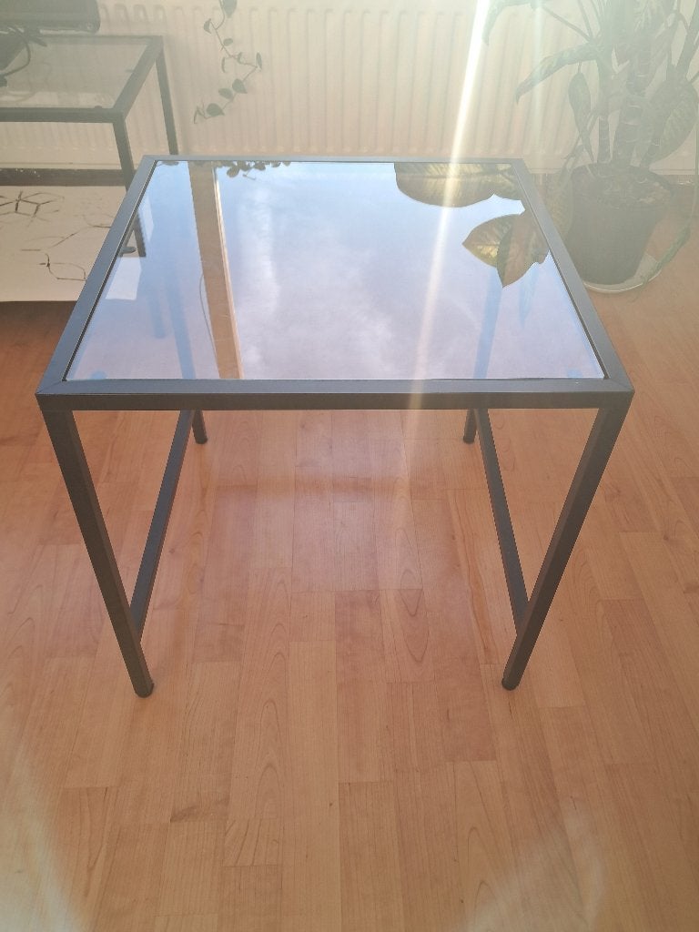 Kleine glazen salontafel, Ophalen, 50 – 75, Minder dan 50 cm, Vierkant