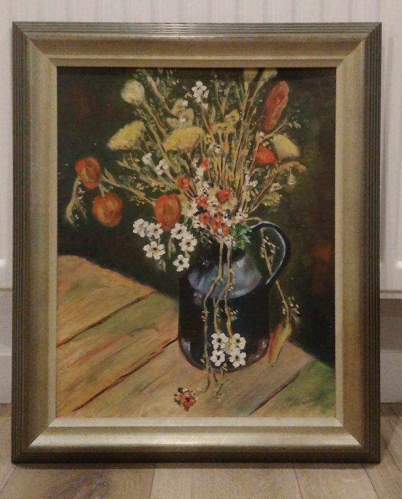 Schilderij Bloemen (Afm. schilderij zonder lijst 50 x 40 cm), Ophalen