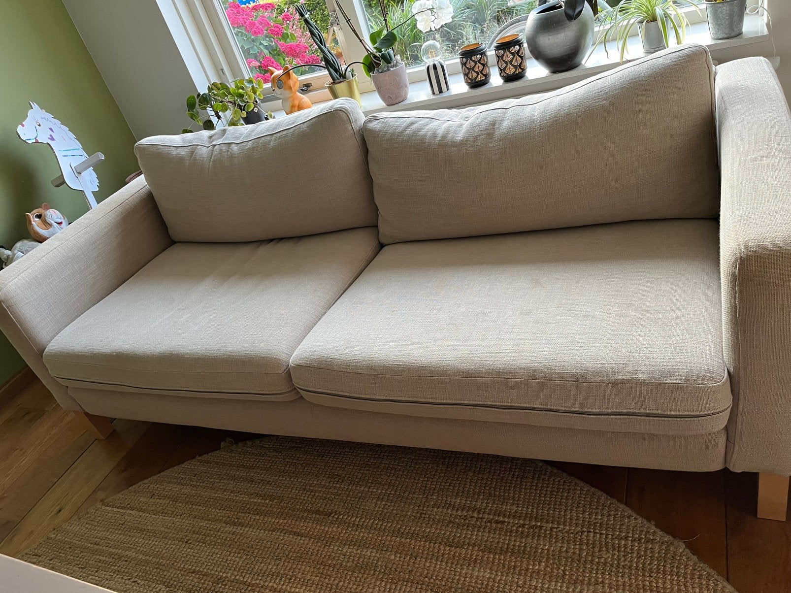 Ikea Karlstad bank, Huis en Inrichting, Banken | Bankstellen, Ophalen, Gebruikt, Driepersoons, 75 tot 100 cm