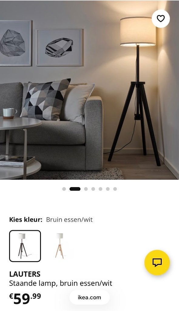 Staande lamp IKEA, Ophalen, Gebruikt, E27 (groot), 150 tot 200 cm