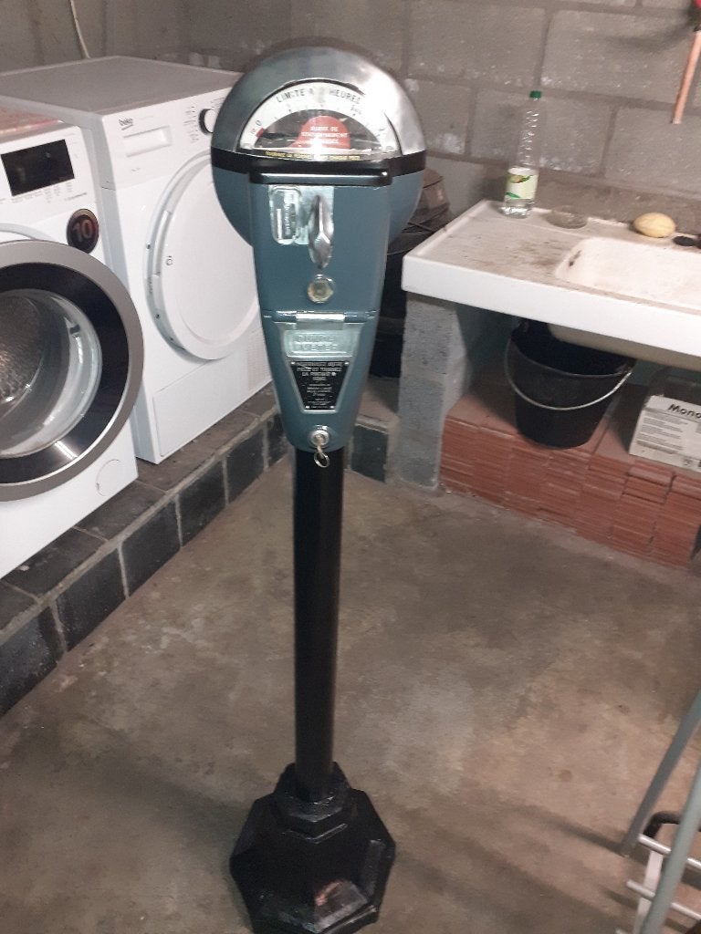 zeer mooie oude franse parkeermeter op voet, Ophalen, Zo goed als nieuw