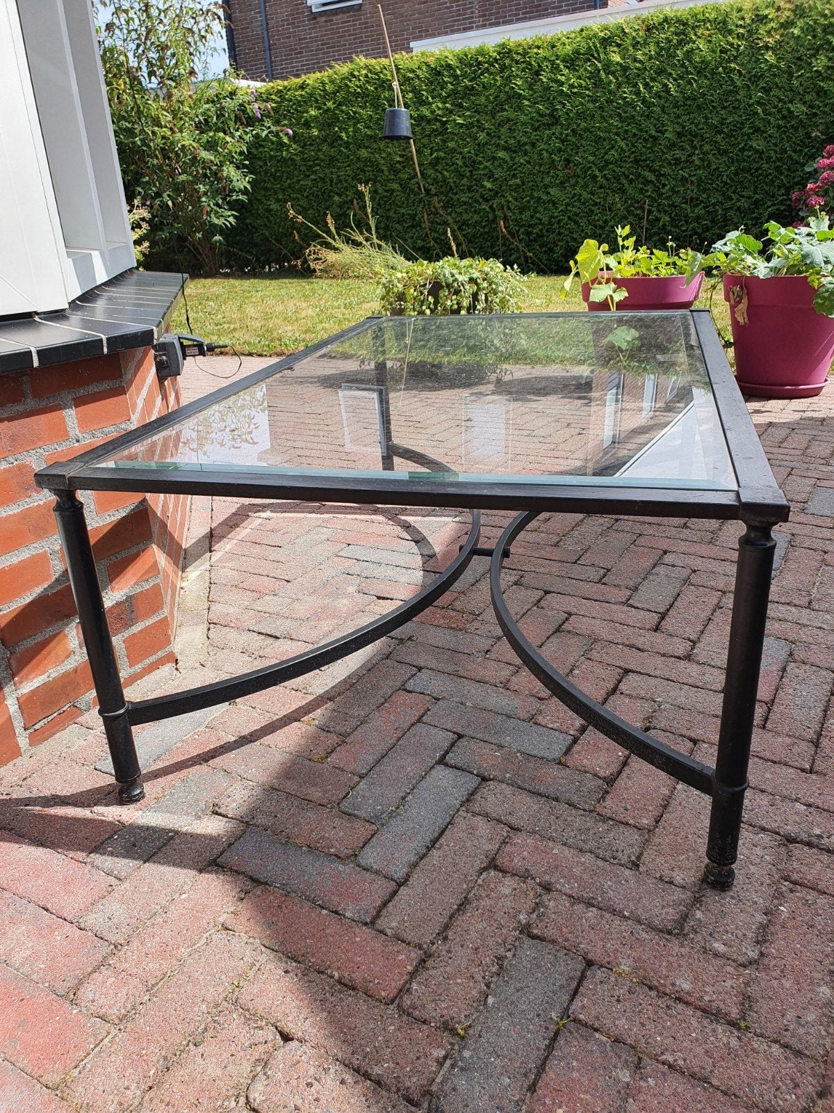 Gratis Tuin salontafel zwart, Tuin en Terras, Ophalen, Gebruikt, Rond