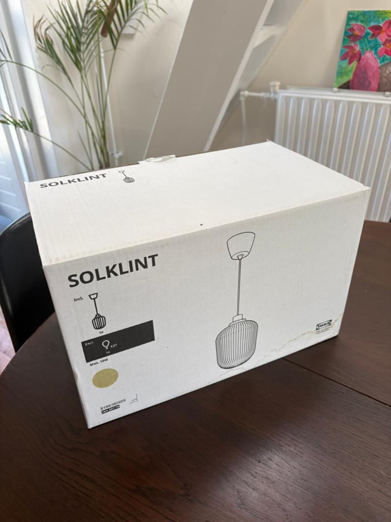 IKEA SOLKLINT Hanglamp - Nieuw in doos, Ophalen, Nieuw, Glas, 50 tot 75 cm