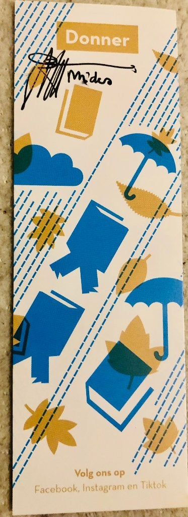 Bladwijzer Donner boekhandel, gesigneerd door Midas Dekkers, Ophalen of Verzenden, Nieuw, Overige onderwerpen