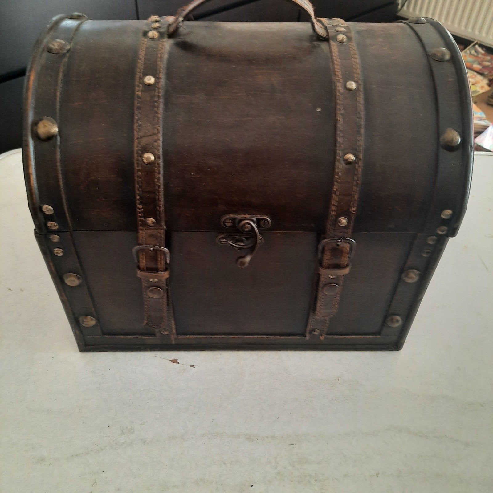 Decoratieve Houten Schatkist - Vintage Stijl, Ophalen, Minder dan 50 cm
