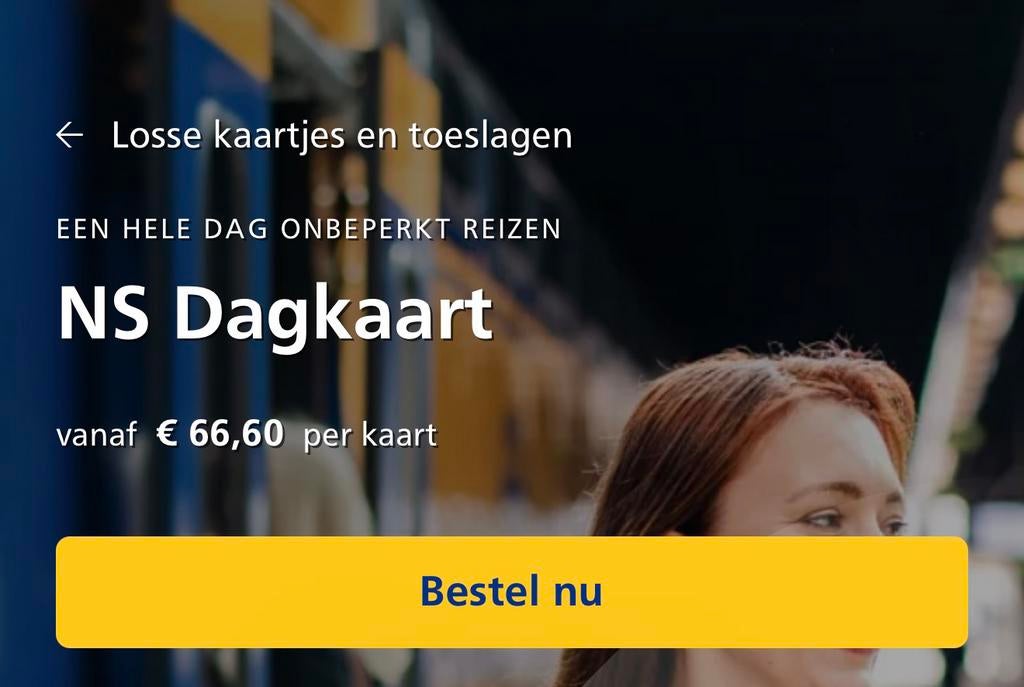 NS Dagkaart(E-ticket) - gehele dag reizen!, Tickets en Kaartjes, Trein, Bus en Vliegtuig