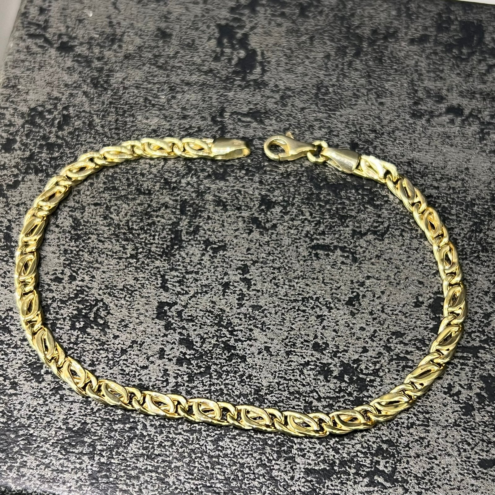 14 karaat gouden armband valkenoog schakel nieuw, Ophalen of Verzenden, Nieuw, Goud