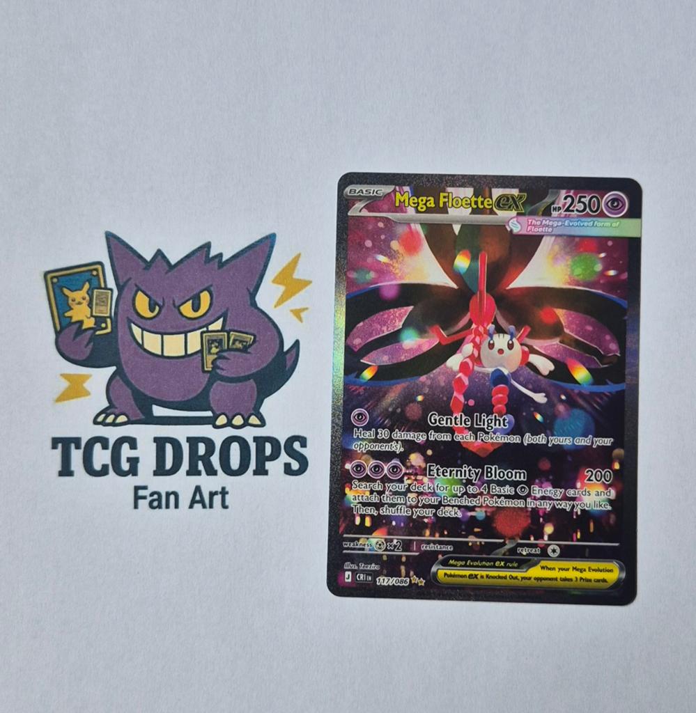 Mega Floette EX 	117/086	Chaos Rising, Ophalen of Verzenden, Nieuw, Losse kaart, Foil