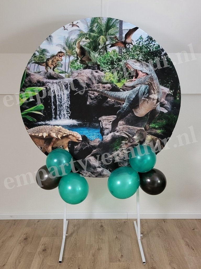 Kinderfeestje Backdrop Cirkel Dino Dinosaurus verjaardag, Ophalen, Zo goed als nieuw, Verjaardag