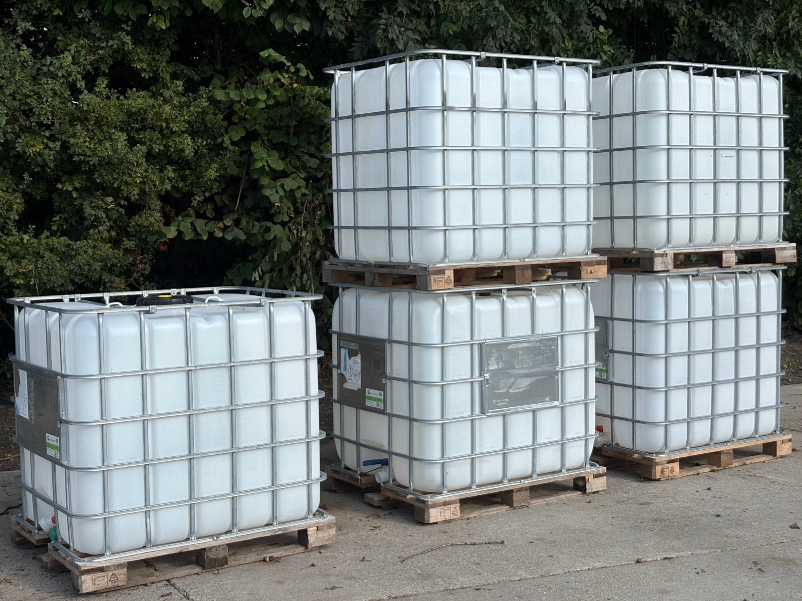5 IBC container 1000L op pallet met kraan, Gebruikt, 100 cm of meer, 60 cm of meer, Bak of Kist