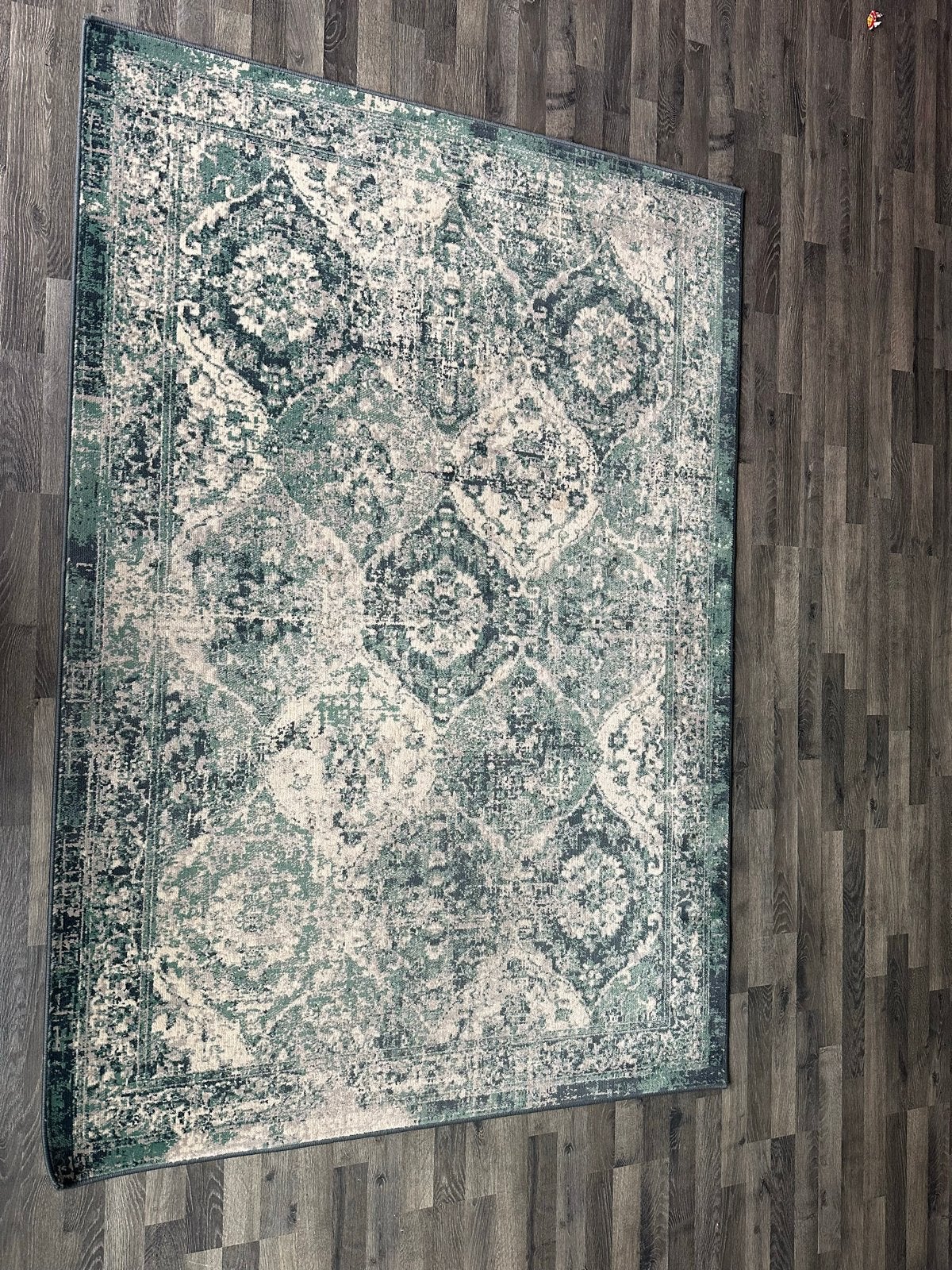IKEA VONSBÄK tapijt, groen/wit, 133x195 cm, Ophalen, 100 tot 150 cm, Zo goed als nieuw, 150 tot 200 cm