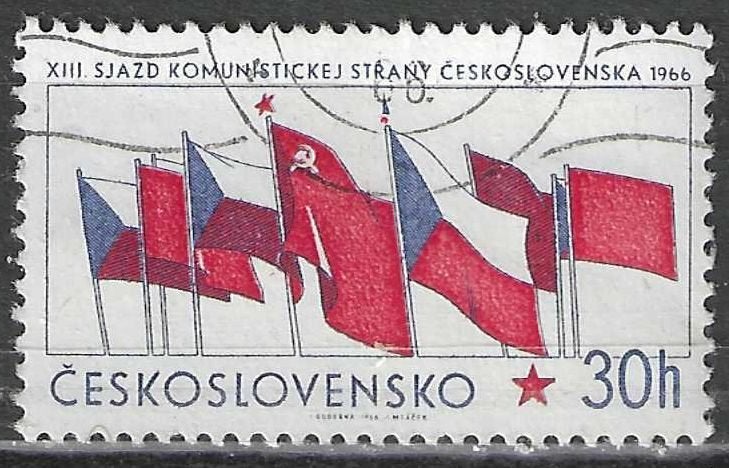 Tsjechoslowakije 1966 - Yvert 1489 - Vlaggen - 30 h. (ST), Verzenden, Overige landen, Gestempeld