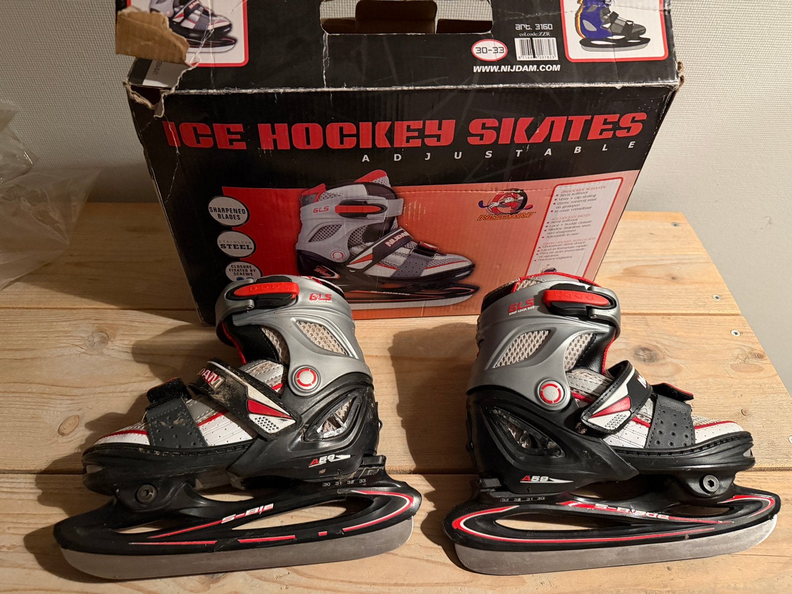 Nijdam verstelbare schaatsen 30-33 Sinterklaas of Kerst, Ophalen, Zo goed als nieuw, IJshockeyschaatsen, Nijdam