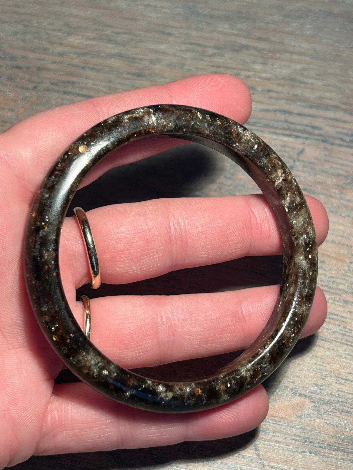 Koffie mica donut bangle, Ophalen of Verzenden, Nieuw, Goud