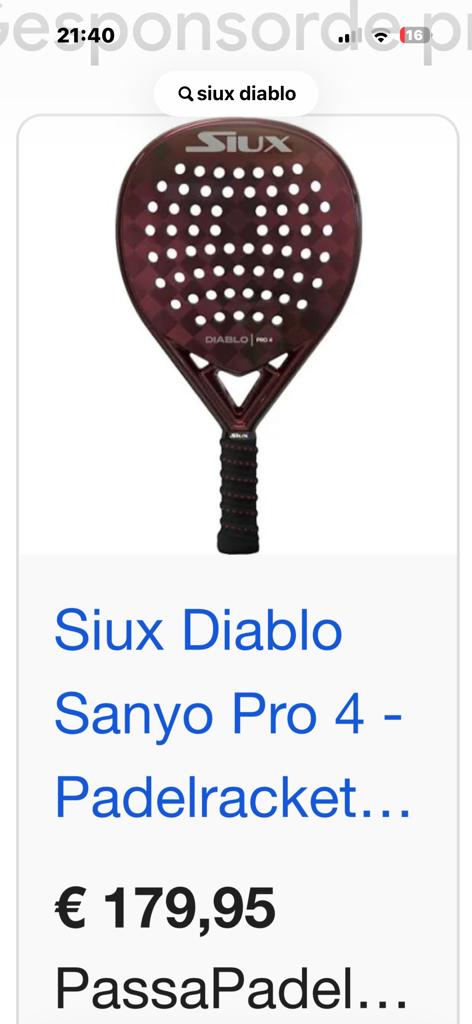 Siux diablo pro 4, 1 keer gebruikt, babolat technical viper, Sport en Fitness, Padel, Ophalen of Verzenden, Gebruikt, Padelracket