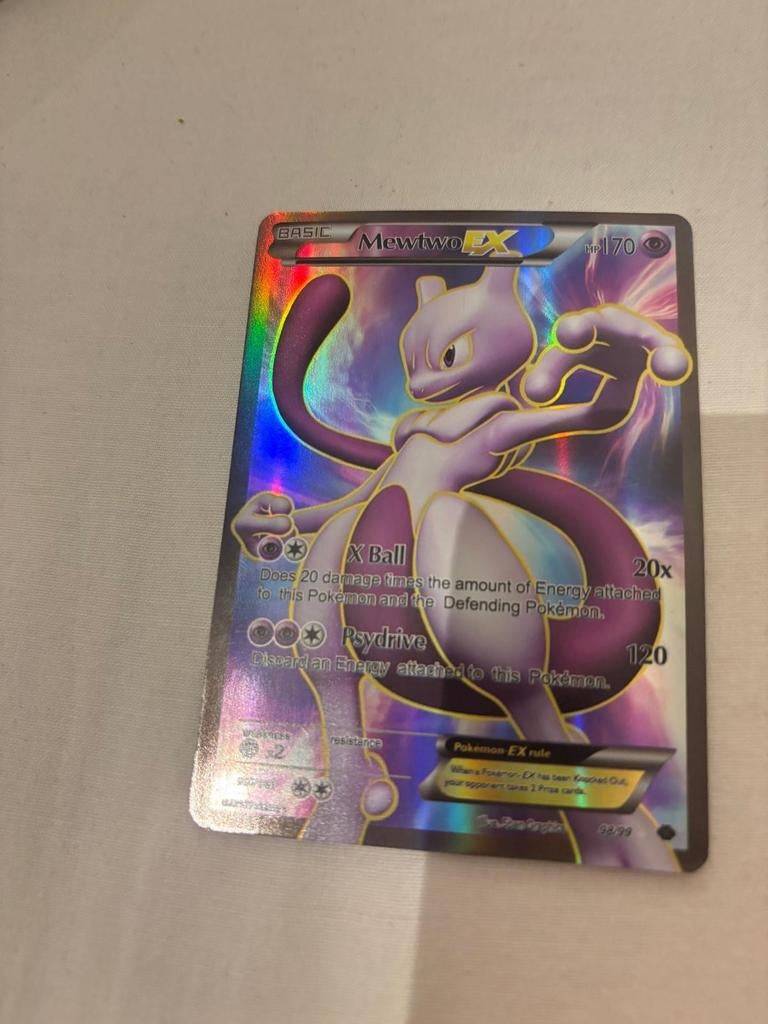 Mewtwo EX Pokémon Kaart - Foil (98/99), Ophalen, Zo goed als nieuw, Losse kaart, Foil