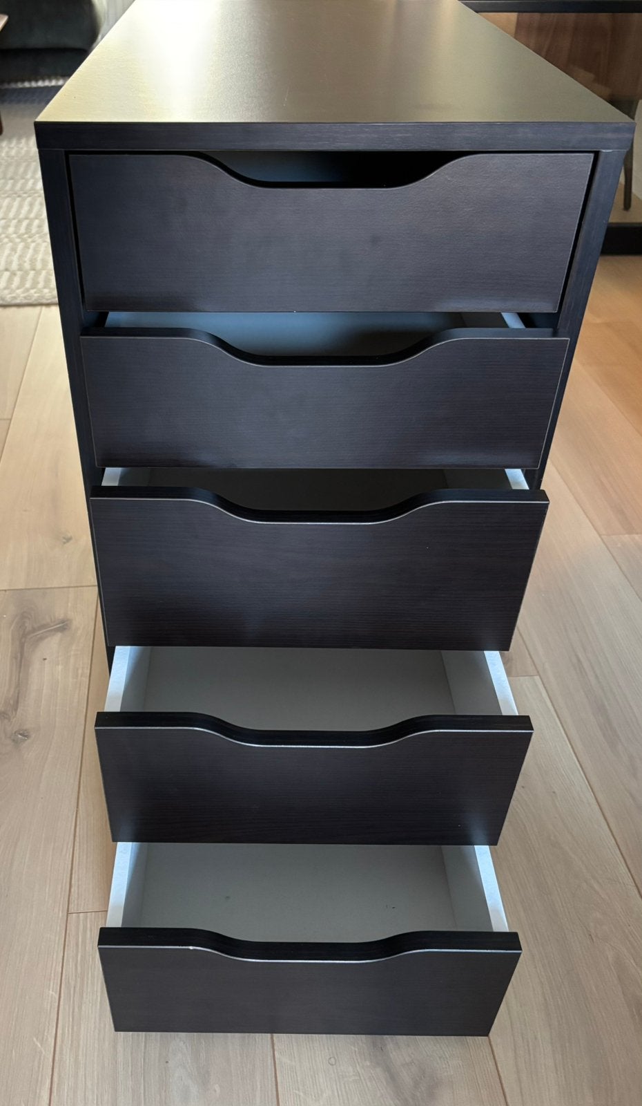 Ikea ladekast Alex - donkerbruin, Ophalen, Minder dan 50 cm, 5 laden of meer, Zo goed als nieuw