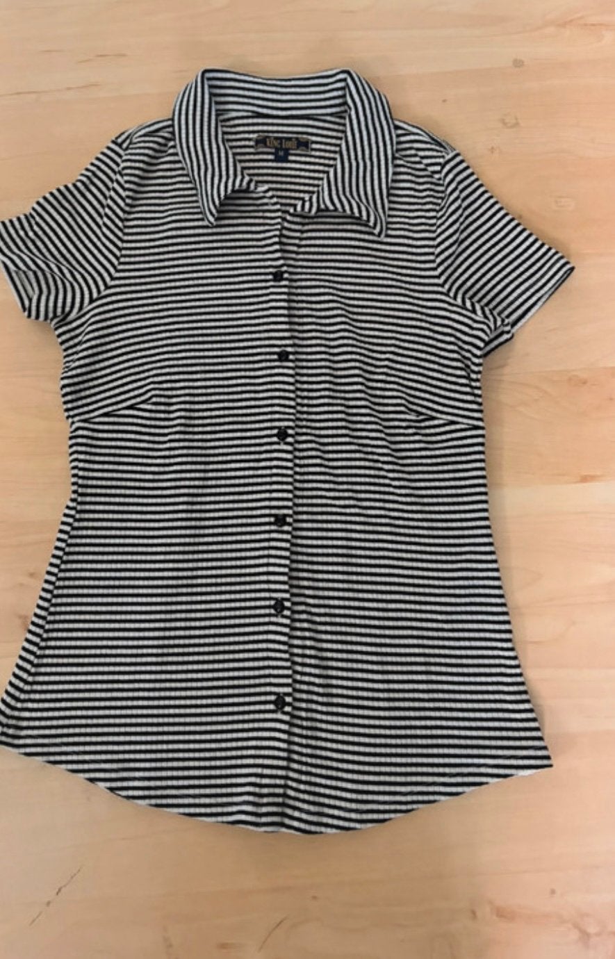 King Louie shirt M zwart ~ wit ., Kleding | Dames, Ophalen of Verzenden, Zo goed als nieuw, Maat 38/40 (M), Wit