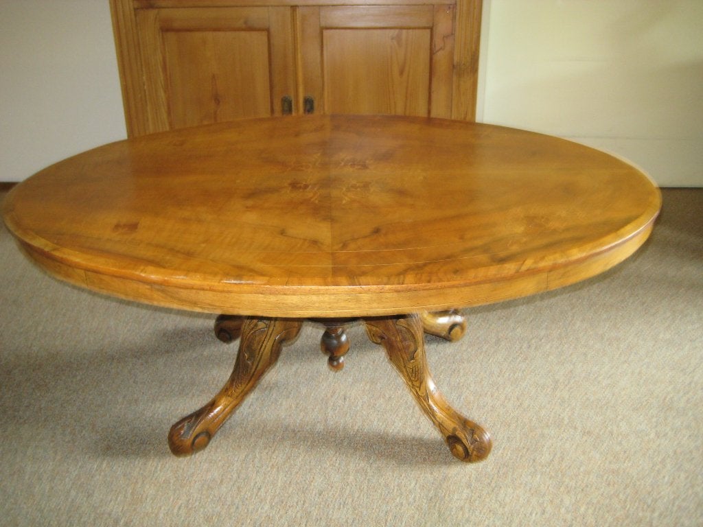 antieke salontafel ovaal Blad kan omhoog Apart 90,=, Ophalen, Gebruikt, 100 tot 150 cm, 50 tot 100 cm