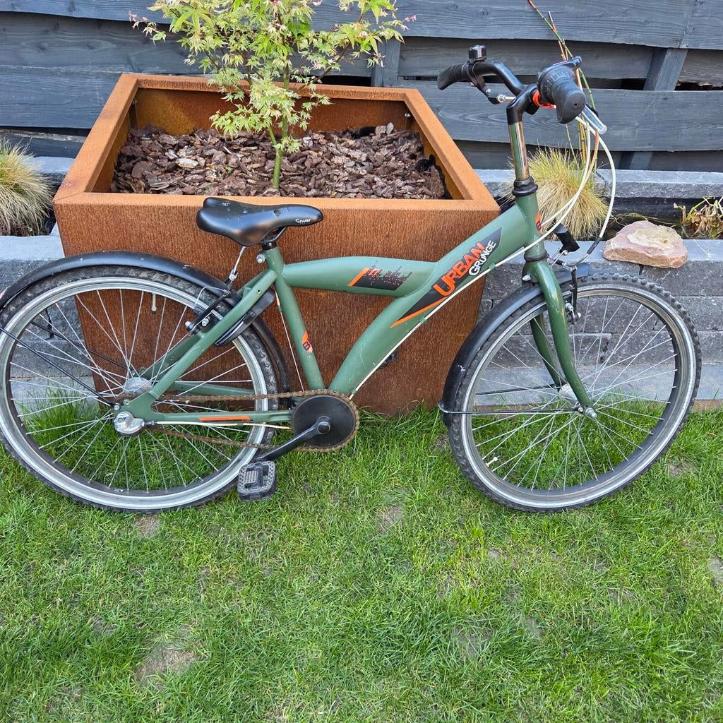 Stoere Urban Grunge kinderfiets - Groen 24inch, Ophalen of Verzenden, Gebruikt, Overige merken, Versnellingen