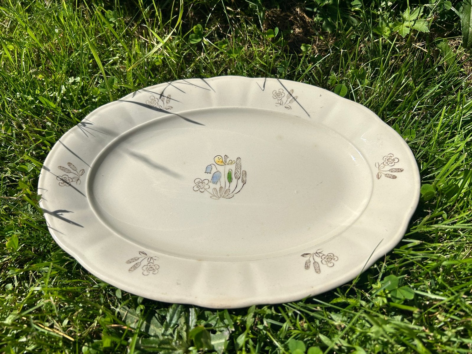 Zeldzame Rörstrand Sverige BLOMSTER ovale schotel 34cm, Ophalen of Verzenden