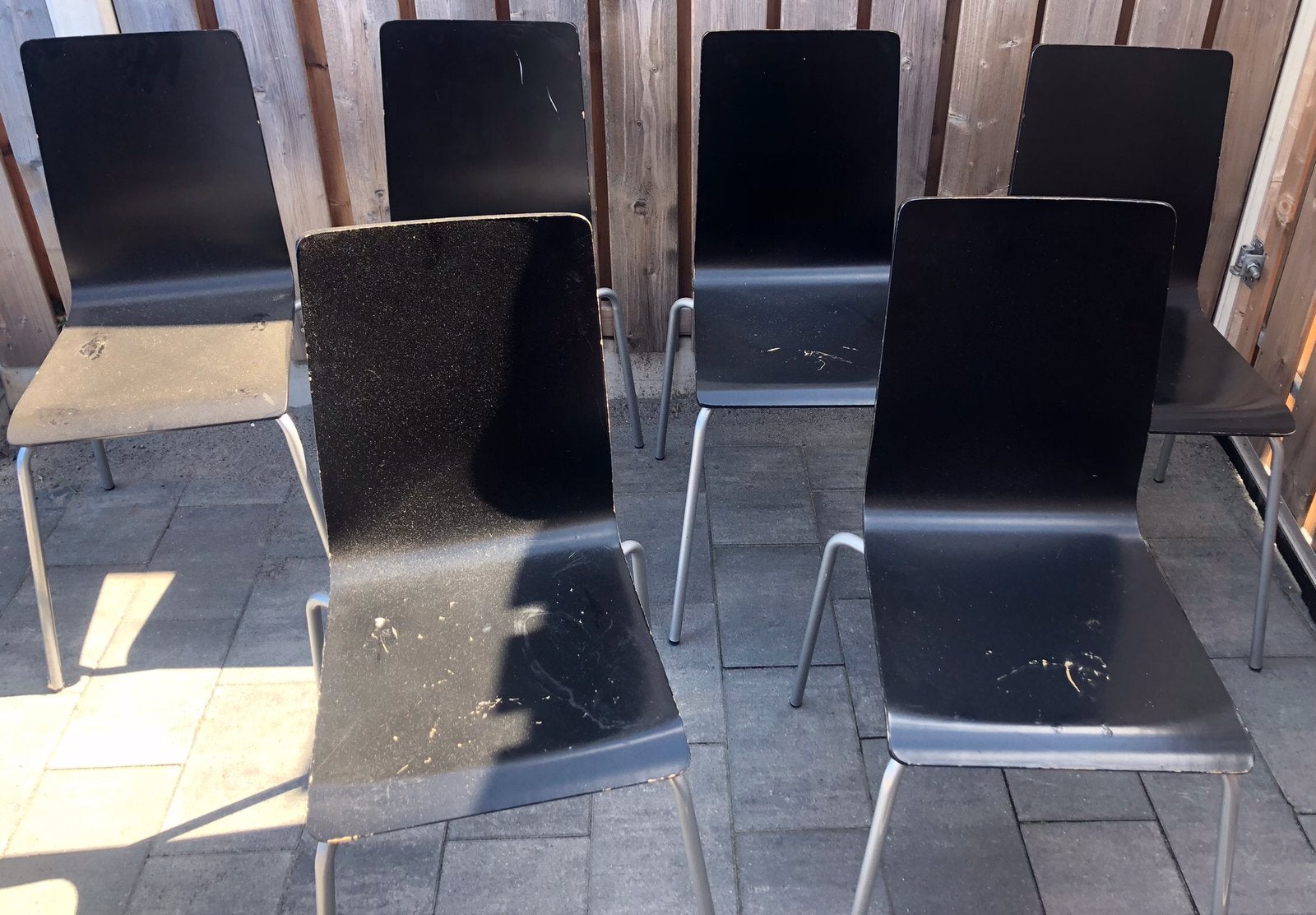 6 STUKS IKEA MARTIN KEUKENSTOELEN, Ophalen, Gebruikt, Zwart, Vijf, Zes of meer stoelen