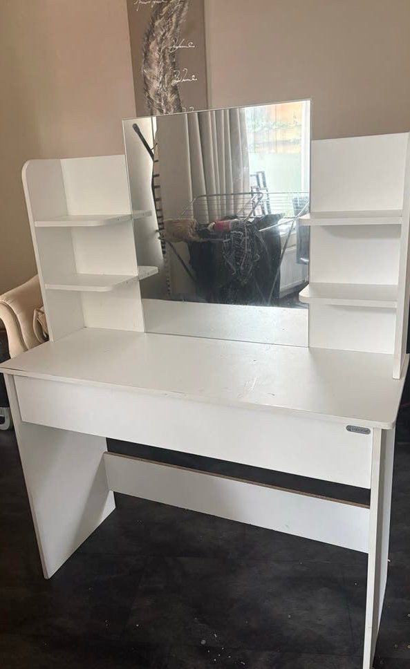 Casaria make-up tafel met spiegel en opbergruimte, Ophalen, Gebruikt, 100 tot 150 cm, 50 tot 100 cm