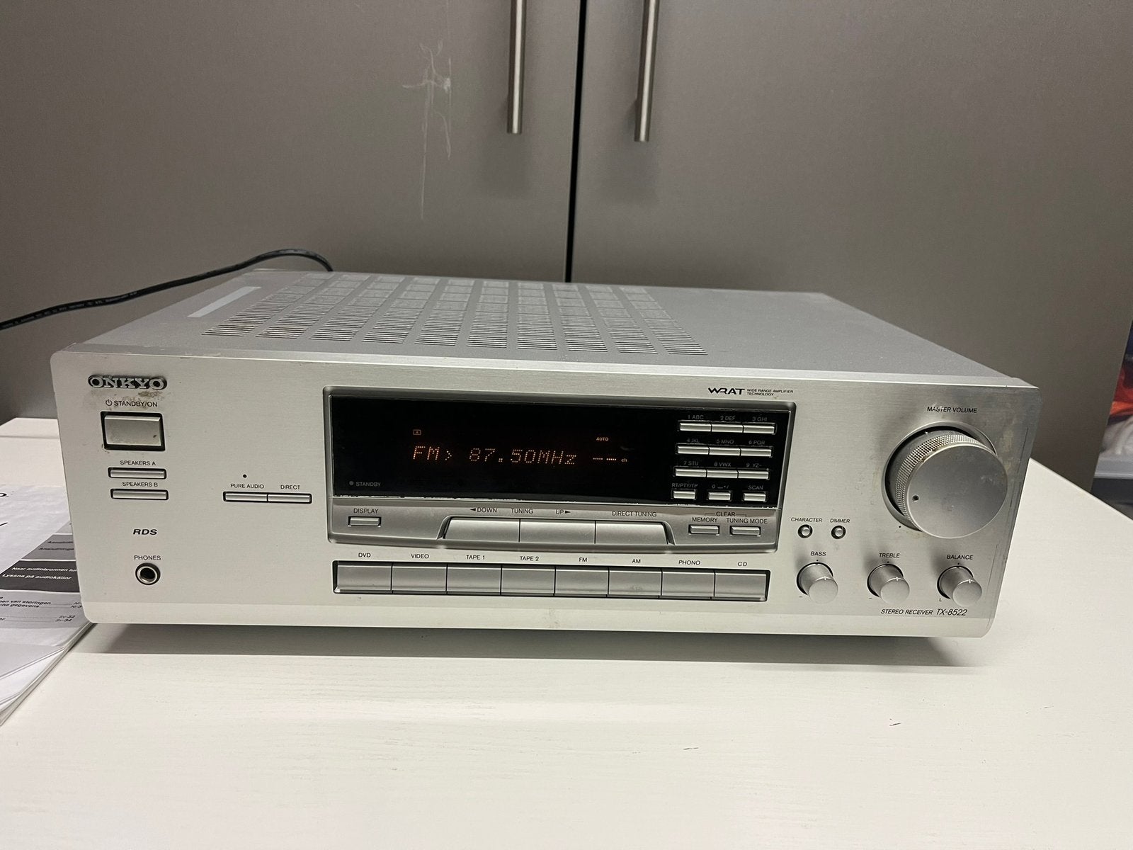 Onkyo TX-8522 Stereo Receiver - 2x100W - Werkend en netjes, Ophalen of Verzenden, Gebruikt, Onkyo