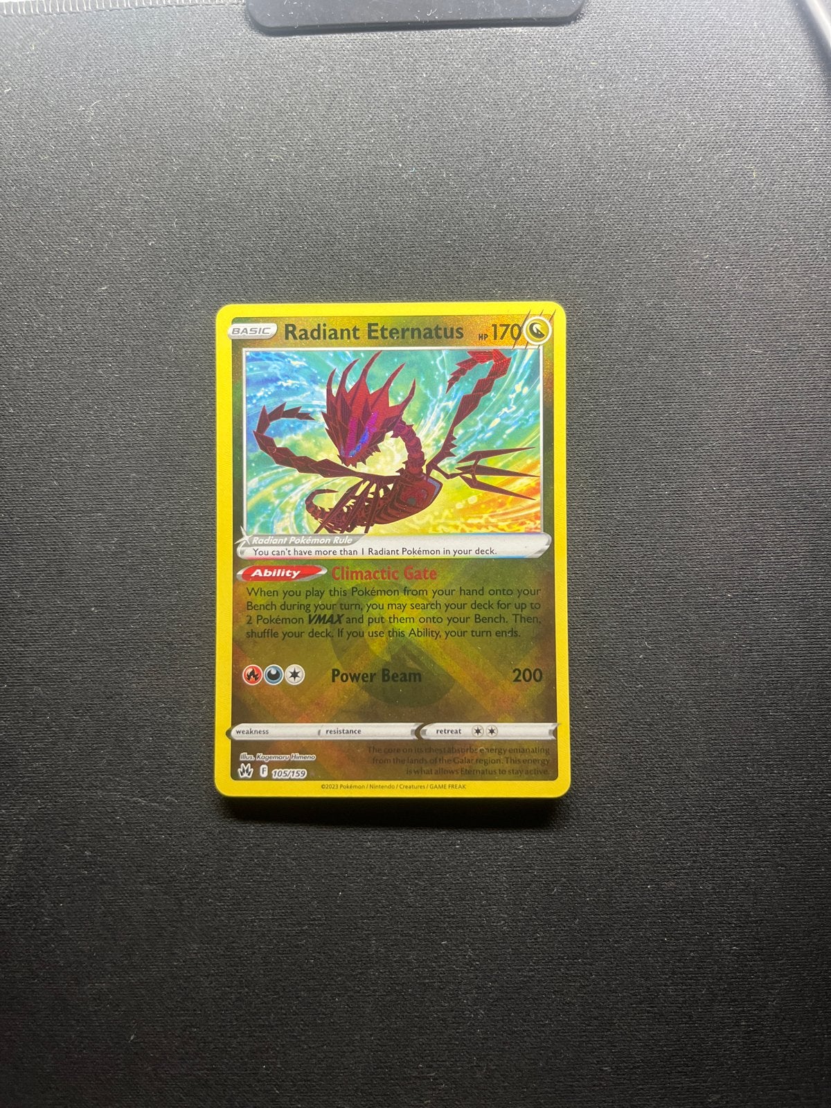 Radiant Eternatus Pokémon Kaart (Foil), Ophalen of Verzenden, Zo goed als nieuw, Losse kaart, Foil