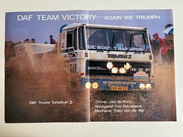 Poster Jan de Rooy DAF TurboTwin II, Verzamelen, Ophalen of Verzenden, Gebruikt, Auto's