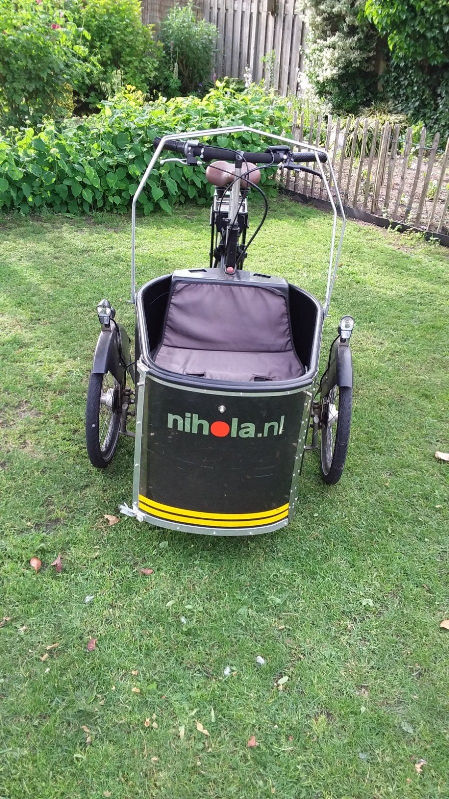 Elektrische Nihola bakfiets voor kind en hond (incl. huif), Fietsen en Brommers, 55 tot 59 cm, Ophalen, Gebruikt, Overige merken