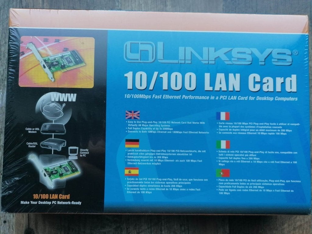 Linksys LNE100TX XP Netwerkkaart 10/100 PCI LAN XP (Nieuw), Ophalen, Nieuw, Intern, Linksys