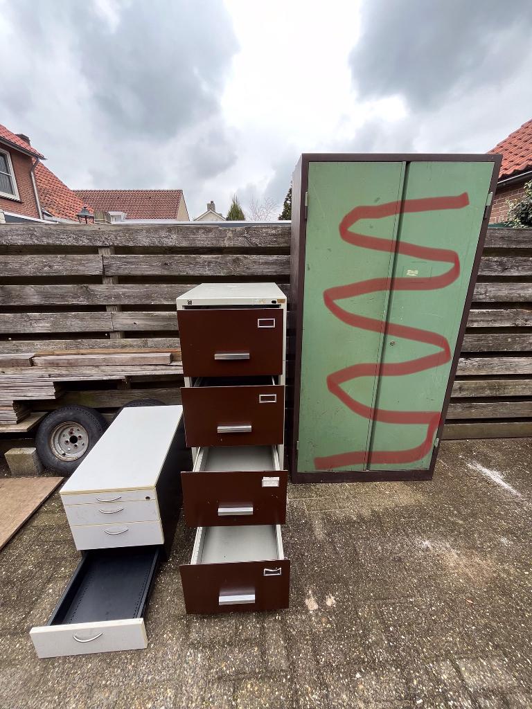 Dossierkast, archiefkast, ladekast, gereedschap kast, opberg, Ophalen, Gebruikt, 50 tot 100 cm, Metaal