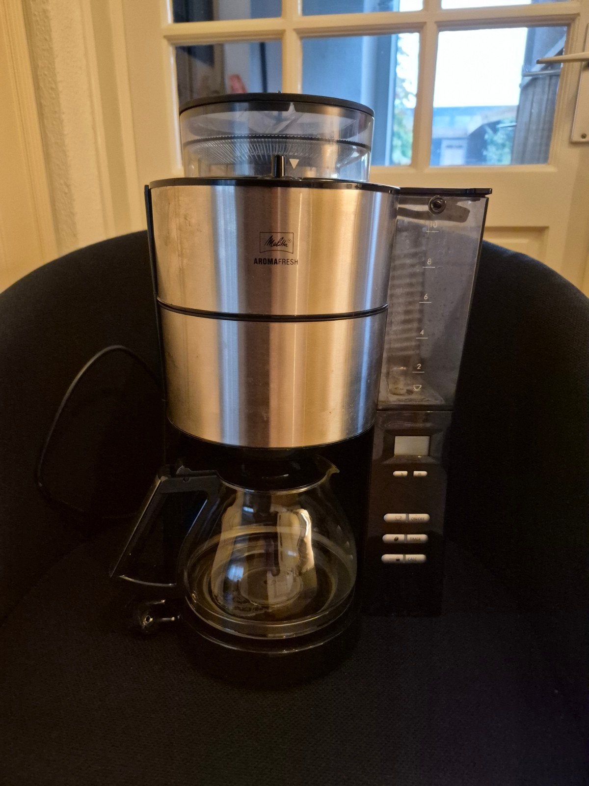 Melitta AromaFresh koffiezetapparaat met bonenmaler, Gebruikt, 10 kopjes of meer, Koffiemachine, Koffiebonen