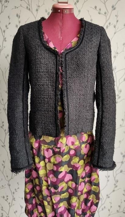 MAISON SCOTCH Zwart/Antrac. Blazer maat 2=38/40, Maat 38/40 (M), Zo goed als nieuw, Jasje, Grijs