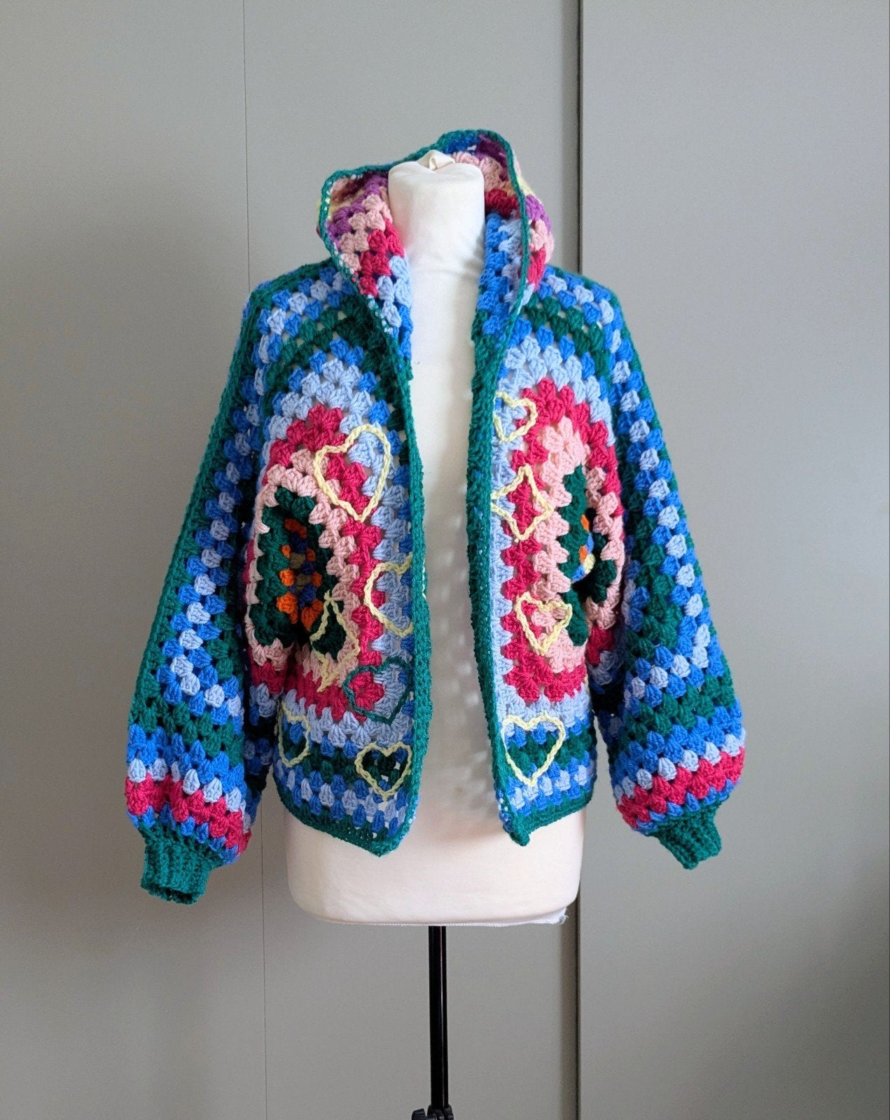 Gehaakt vest, Ophalen of Verzenden, Zo goed als nieuw, Maat 36 (S), Blauw