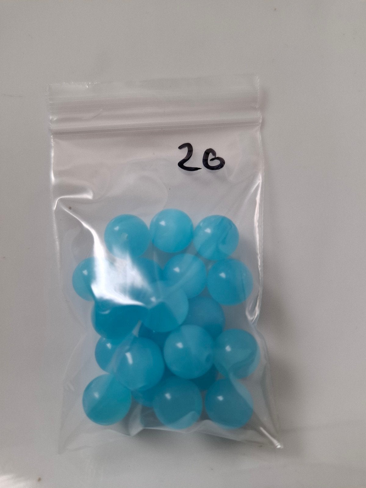 20 stuks 10 mm glaskralen blauw lichtblauw kralen partij, Kraal, -, -, Nieuw