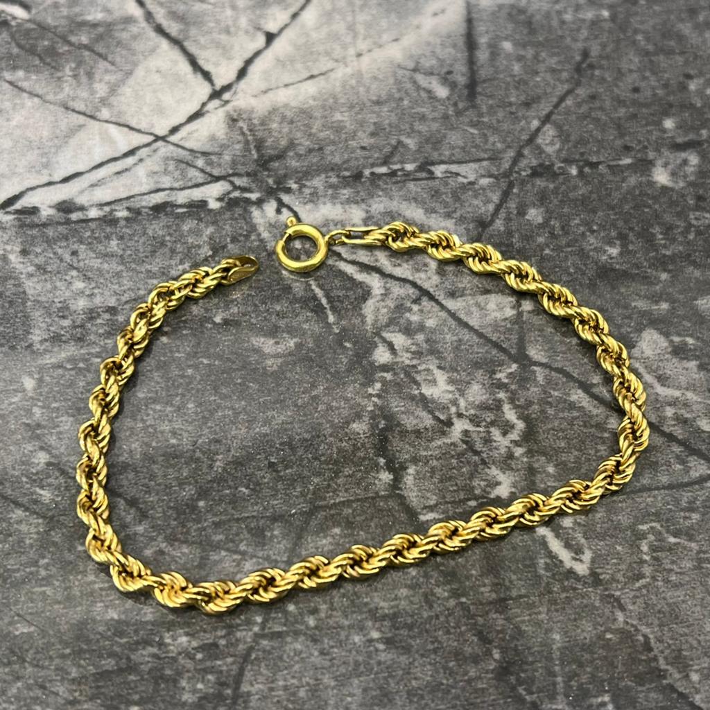 18 karaat gouden rope armband schakel, Ophalen of Verzenden, Nieuw, Goud